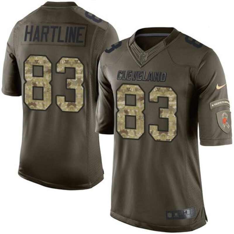 686183604d2cf_1 Browns #83 Brian Hartline Green Youth Stitched NFL Limited Salute to Service Jersey