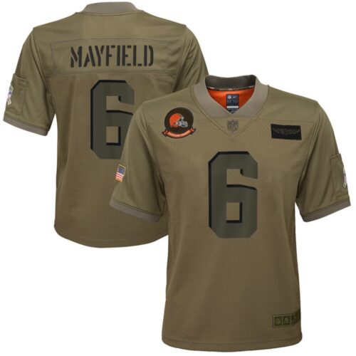 686183682ea62_1 Youth Cleveland Browns #6 Baker Mayfield 2019 Camo Salute To Service Stitched NFL Jersey
