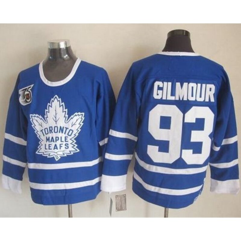 6861837280e86_1 Maple Leafs #93 Doug Gilmour Blue 75th CCM Throwback Stitched NHL Jersey