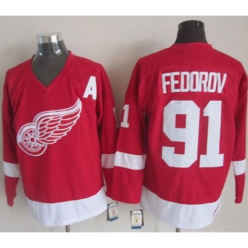 686183d9ac463_1 Red Wings #91 Sergei Fedorov Red CCM Throwback Stitched NHL Jersey