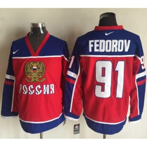 686183df6f815_1 Red Wings #91 Sergei Fedorov Red/Blue Stitched NHL Jersey