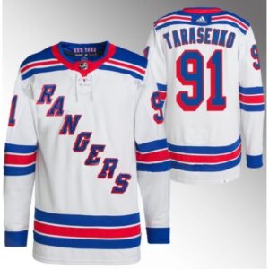 686183fbca09e_1 Men's New York Rangers #91 Vladimir Tarasenko White Stitched Jersey
