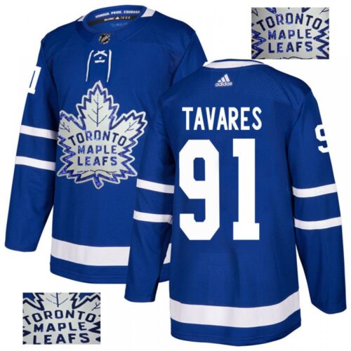 68618409afb2b_1 Men's Toronto Maple Leafs #91 John Tavares Blue Fashion Gold Stitched NHL Jersey