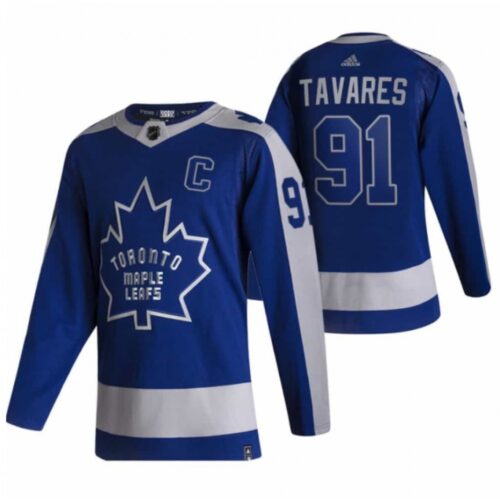 6861841245a21_1 Men's Toronto Maple Leafs #91 John Tavares 2020/2021 Blue Reverse Retro Special Edition Stitched Jersey