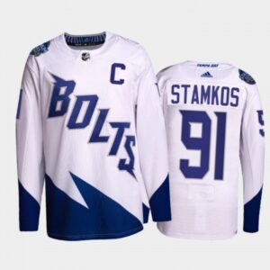 6861842b6ab94_1 Men's Tampa Bay Lightning #91 Steven Stamkos 2022 White Stadium Series Breakaway Stitched Jersey
