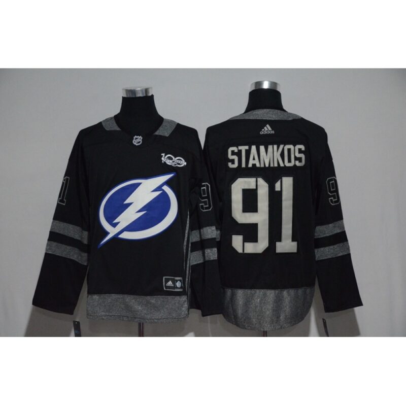 68618433d188f_1 Tampa Bay Lightning #91 Steven Stamkos Black Men's 1917-2017 100th Anniversary Stitched NHL Jersey