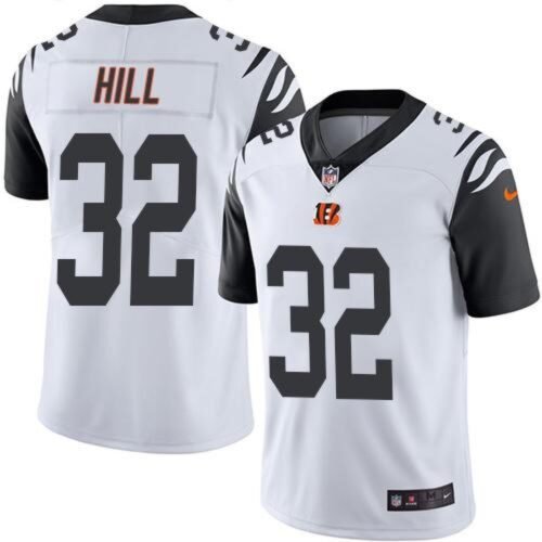 Bengals #32 Jeremy Hill White Youth Stitched NFL Limited Rush Jersey