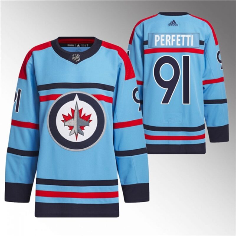 6861848b9d517_1 Men's Winnipeg Jets #91 Cole Perfetti Light Blue Anniversary Primegreen Stitched Jersey