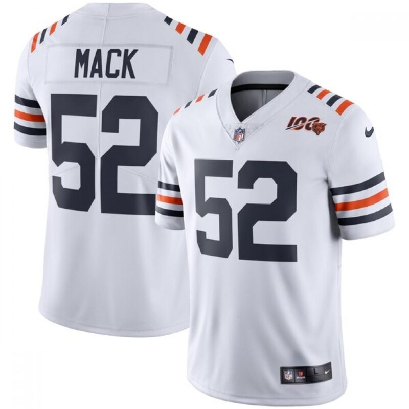 686184997b28e_1 Youth Chicago Bears #52 Khalil Mack White 2019 100th Season Limited Stitched NFL Jersey