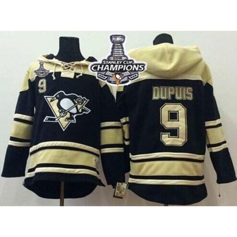 686184c3d7775_1 Penguins #9 Pascal Dupuis Black Sawyer Hooded Sweatshirt 2016 Stanley Cup Champions Stitched NHL Jersey