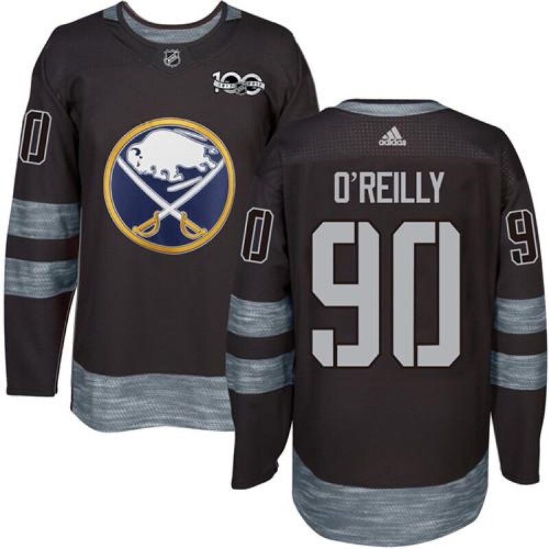 6861850c91d45_1 Sabres #90 Ryan O'Reilly Black 1917-2017 100th Anniversary Stitched NHL Jersey