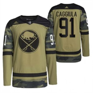 6861850f69bcf_1 Men's Buffalo Sabres #91 Drake Caggiula 2022 Camo Military Appreciation Night Stitched Jersey