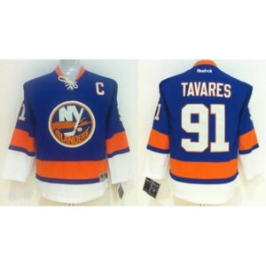 686185616541a_1 Islanders #91 John Tavares Light Blue Stitched Youth NHL Jersey