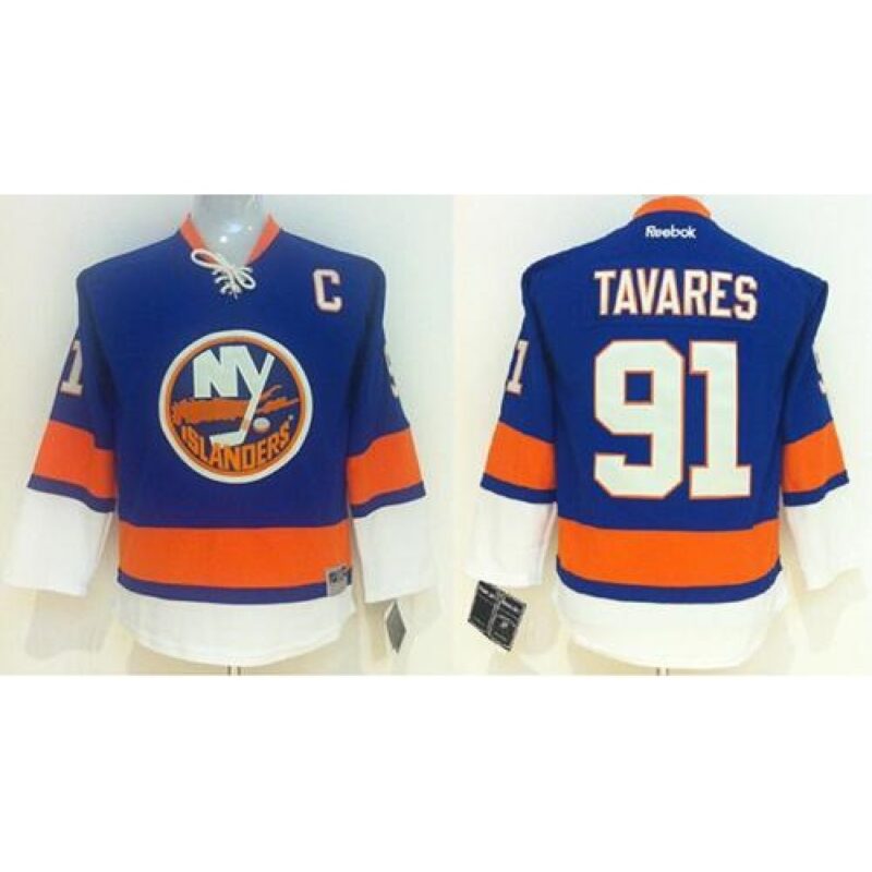 686185616541a_1 Islanders #91 John Tavares Light Blue Stitched Youth NHL Jersey