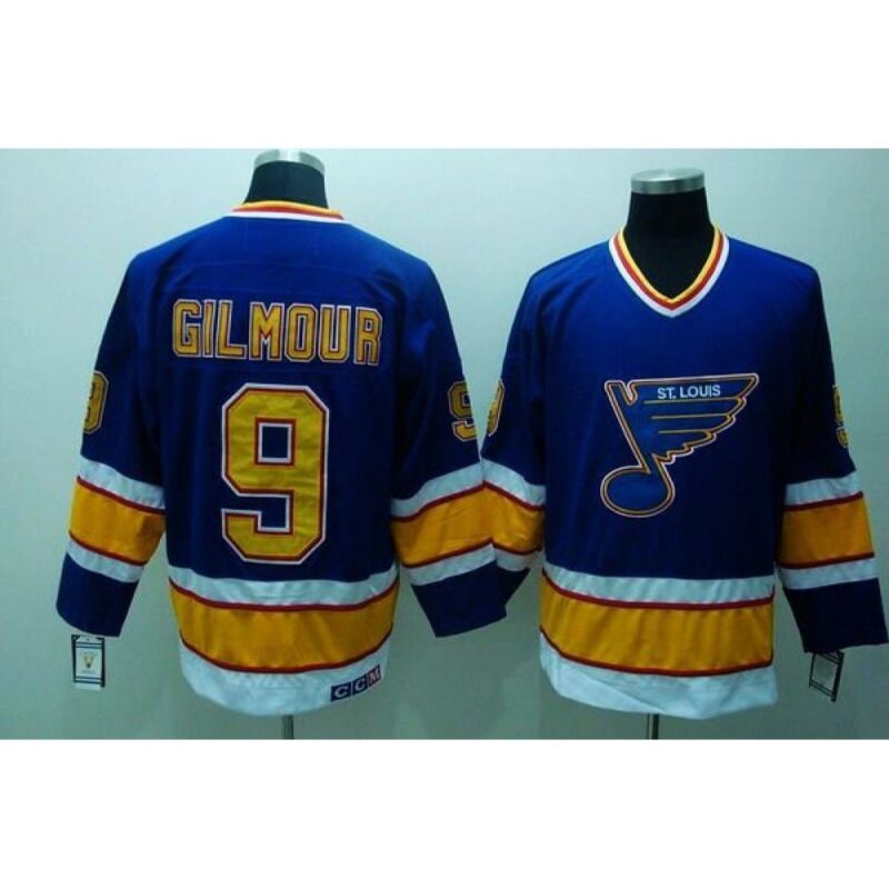 6861856939cbb_1 Blues #9 Doug Gilmour Stitched Blue CCM Throwback NHL Jersey