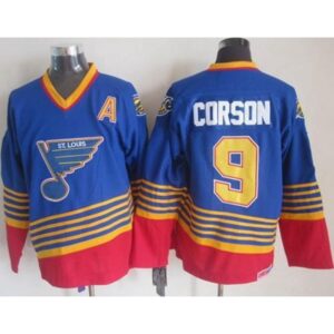 6861856c273bf_1 Blues #9 Shayne Corson Light Blue/Red CCM Throwback Stitched NHL Jersey
