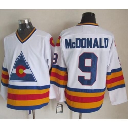 Avalanche #9 Lanny McDonald White CCM Throwback Stitched NHL Jersey