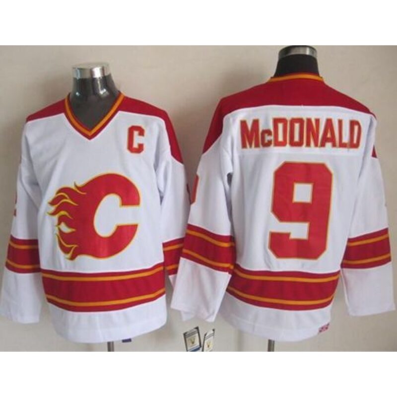 686185b371099_1 Flames #9 Lanny McDonald White CCM Throwback Stitched NHL Jersey