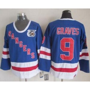 686185d0978e8_1 Rangers #9 Adam Graves Blue CCM 75TH Stitched NHL Jersey