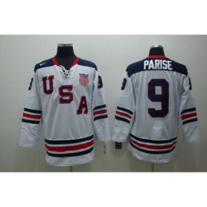 686185dc859f5_1 2010 Olympic Team USA #9 Zach Parise Stitched White 1960 Throwback NHL Jersey