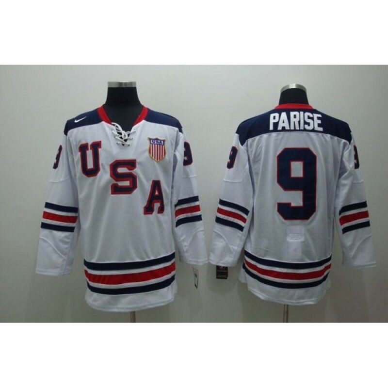 686185dc859f5_1 2010 Olympic Team USA #9 Zach Parise Stitched White 1960 Throwback NHL Jersey