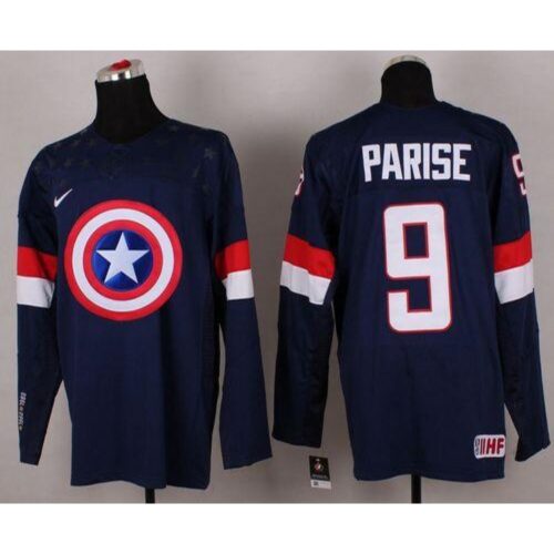 686185e267968_1 Olympic Team USA #9 Zach Parise Navy Blue Captain America Fashion Stitched NHL Jersey