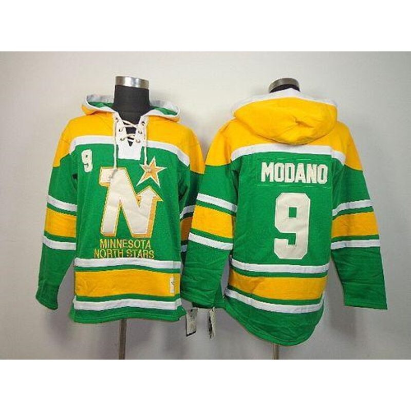6861860cec164_1 Stars #9 Mike Modano Green Sawyer Hooded Sweatshirt Stitched NHL Jersey