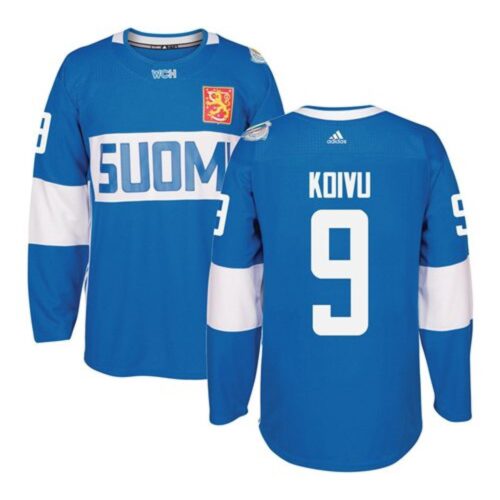 686186346ba9c_1 Team Finland #9 Mikko Koivu Blue 2016 World Cup Stitched NHL Jersey