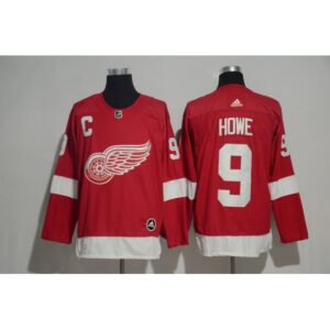 6861863d028fa_1 Men's Detroit Red Wings #9 Gordie Howe Red Stitched NHL Jersey