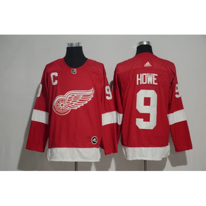 6861863d028fa_1 Men's Detroit Red Wings #9 Gordie Howe Red Stitched NHL Jersey