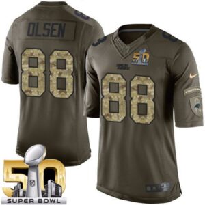 68618640a8bd3_1 Panthers #88 Greg Olsen Green Super Bowl 50 Youth Stitched NFL Limited Salute to Service Jersey