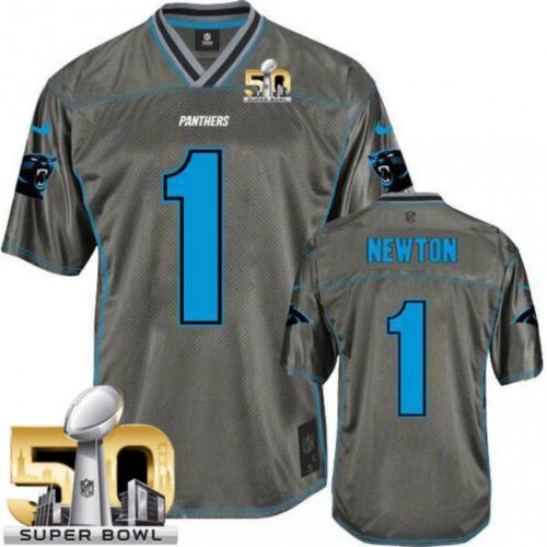 6861864e0e4ff_1 Panthers #1 Cam Newton Grey Super Bowl 50 Youth Stitched NFL Elite Vapor Jersey