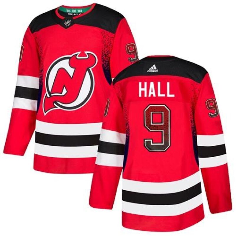 68618681f1004_1 Men's New Jersey Devils #9 Taylor Hall Red Drift Fashion Stitched NHL Jersey