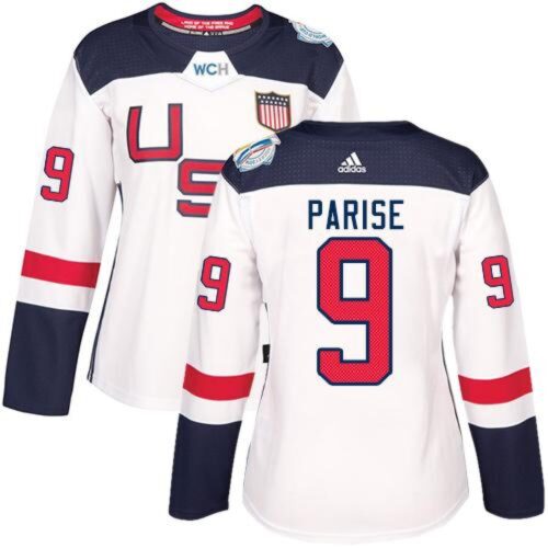 686186af976d2_1 Team USA #9 Zach Parise White 2016 World Cup Women's Stitched NHL Jersey