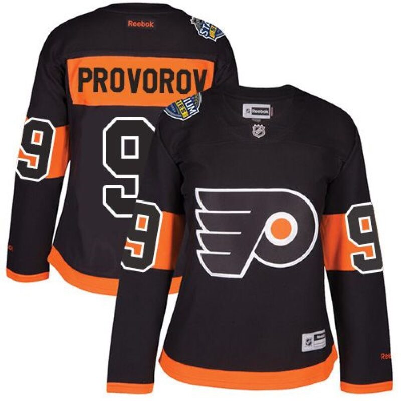 686186d5247cc_1 Flyers #9 Ivan Provorov Black 2017 Stadium Series Women's Stitched NHL Jersey