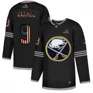 686186d7c4e9f_1 Men's Buffalo Sabres #9 Jack Eichel Grey 2020 USA Flag Stitched NHL Jersey
