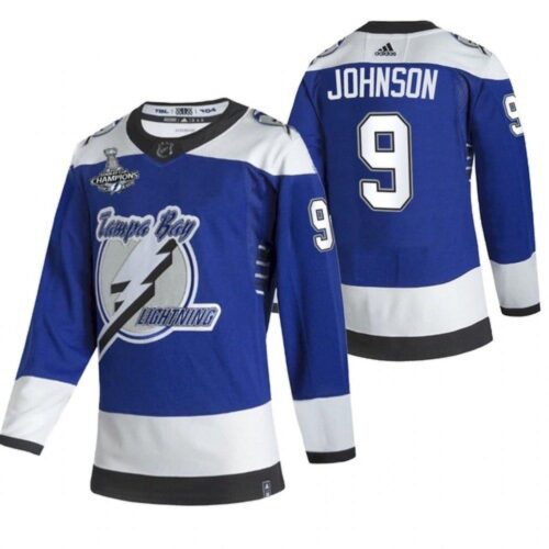 686186f264e7f_1 Men's Tampa Bay Lightning #9 Tyler Johnson 2021 Blue Stanley Cup Champions Reverse Retro Stitched Jersey