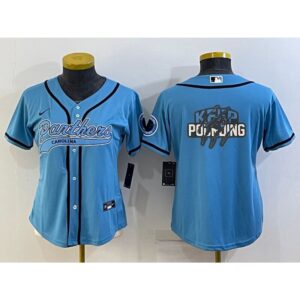 686187217287f_1 Youth Carolina Panthers Blue Team Big Logo With Patch Cool Base Stitched Baseball Jersey