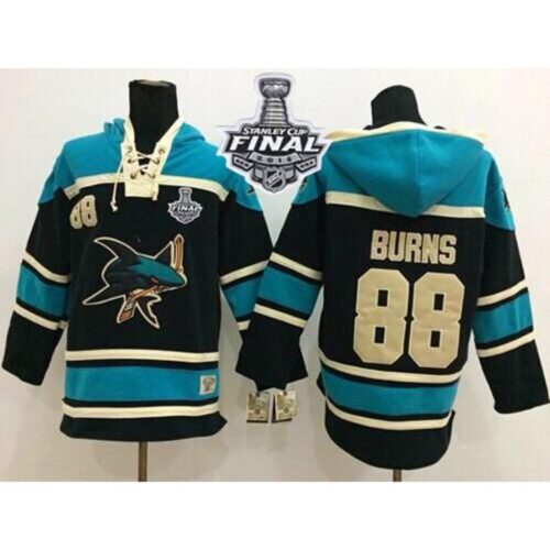 6861875c75fee_1 Sharks #88 Brent Burns Black Sawyer Hooded Sweatshirt 2016 Stanley Cup Final Patch Stitched NHL Jersey