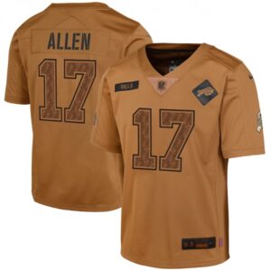 6861876462368_1 Youth Buffalo Bills #17 Josh Allen 2023 Brown Salute To Service Limited Stitched Football Jersey