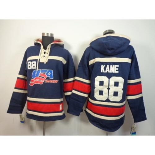 68618775cb5fd_1 Olympic Team USA #88 Patrick Kane Navy Blue Throwback Sawyer Hooded Sweatshirt Stitched NHL Jersey