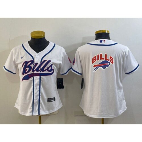 686187da8945c_1 Youth Buffalo Bills White Team Big Logo With Patch Cool Base Stitched Baseball Jersey