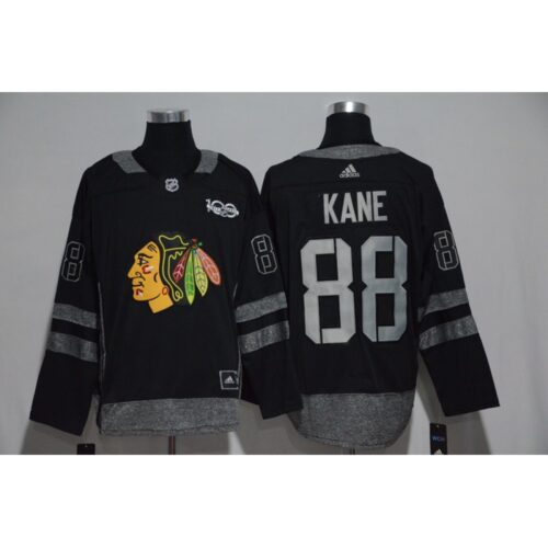 6861880864a7c_1 Chicago Blackhawks #88 Patrick Kane Black Men's 1917-2017 100th Anniversary Stitched NHL Jersey
