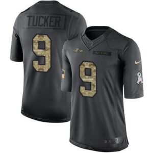 6861881e58359_1 Ravens #9 Justin Tucker Black Youth Stitched NFL Limited 2016 Salute to Service Jersey
