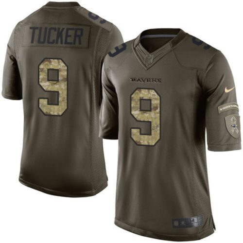 68618846c6c7d_1 Ravens #9 Justin Tucker Green Youth Stitched NFL Limited Salute to Service Jersey