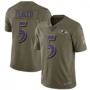 686188498bd10_1 Youth Baltimore Ravens #5 Joe Flacco Olive Salute to Service Limited Stitched NFL Jersey