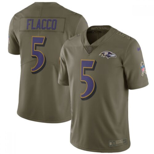 686188498bd10_1 Youth Baltimore Ravens #5 Joe Flacco Olive Salute to Service Limited Stitched NFL Jersey