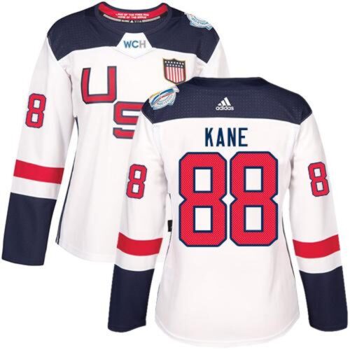 6861884d5f7a6_1 Team USA #88 Patrick Kane White 2016 World Cup Women's Stitched NHL Jersey