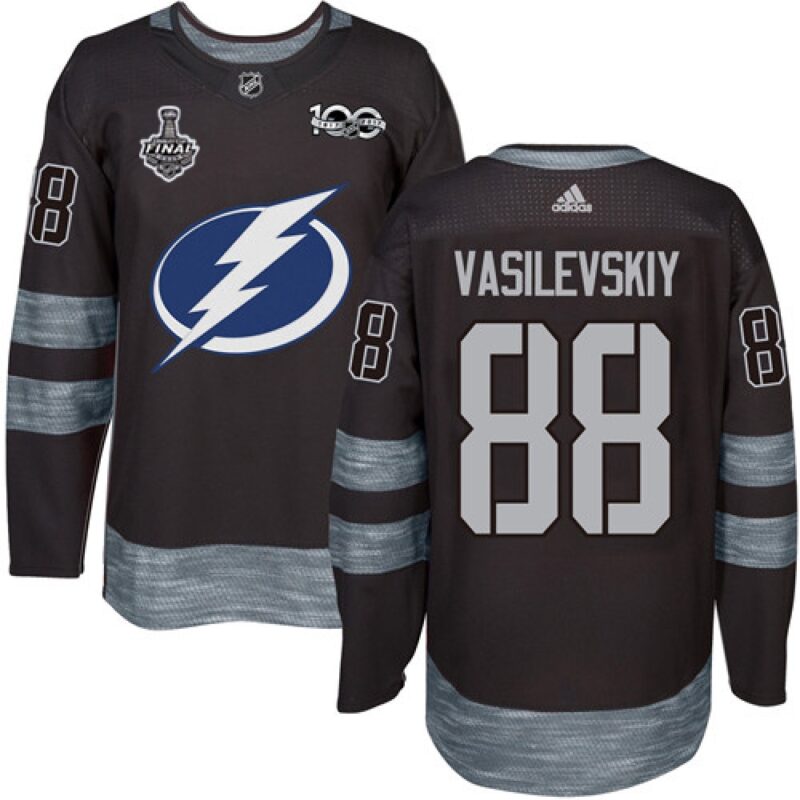 68618861983c0_1 Men's Tampa Bay Lightning #88 Andrei Vasilevskiy Black 100th Anniversary 2020 Stanley Cup Final Stitched Jersey
