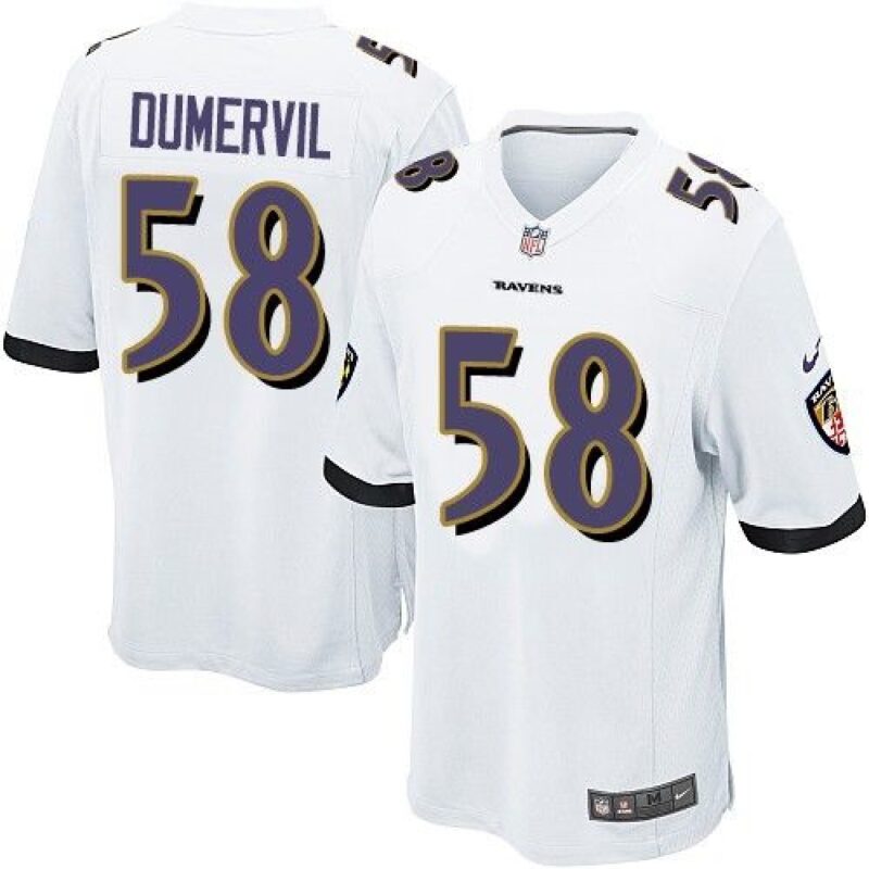 6861887d4240b_1 Ravens #58 Elvis Dumervil White Youth Stitched NFL New Elite Jersey